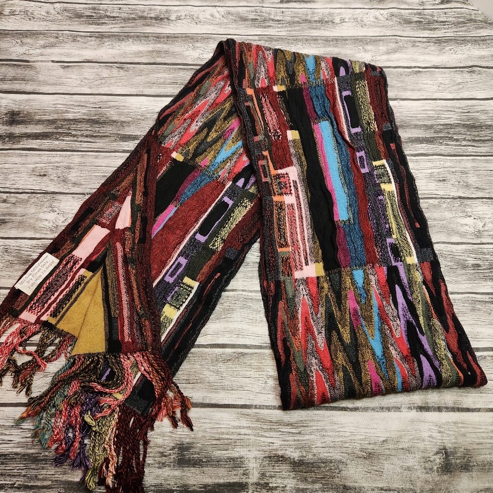 Nepali Handwoven Silk Patterned Scarf